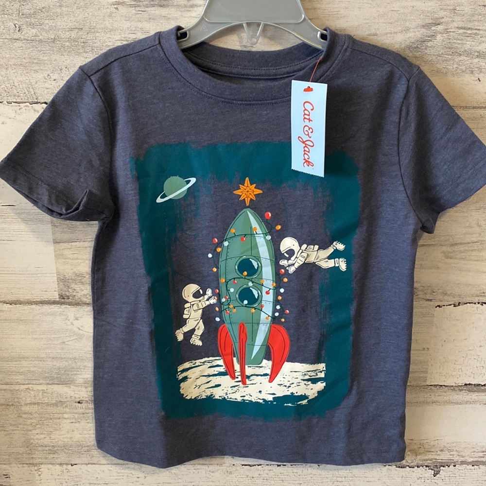 Boys Astronaut Christmas Shirt Size XS NEW